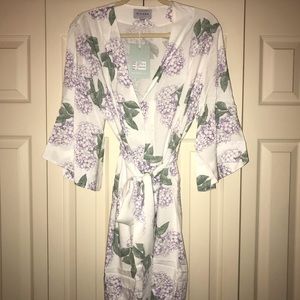 Piyama Hydrangea Purple Short Robe